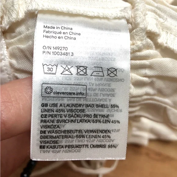 H&M Linen White Ruffled Top - Picture 5 of 5